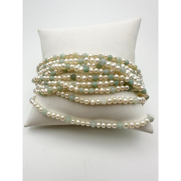 9 strand freshwater Pearl gemstone beaded bracelet 9” - Picture 1 of 7